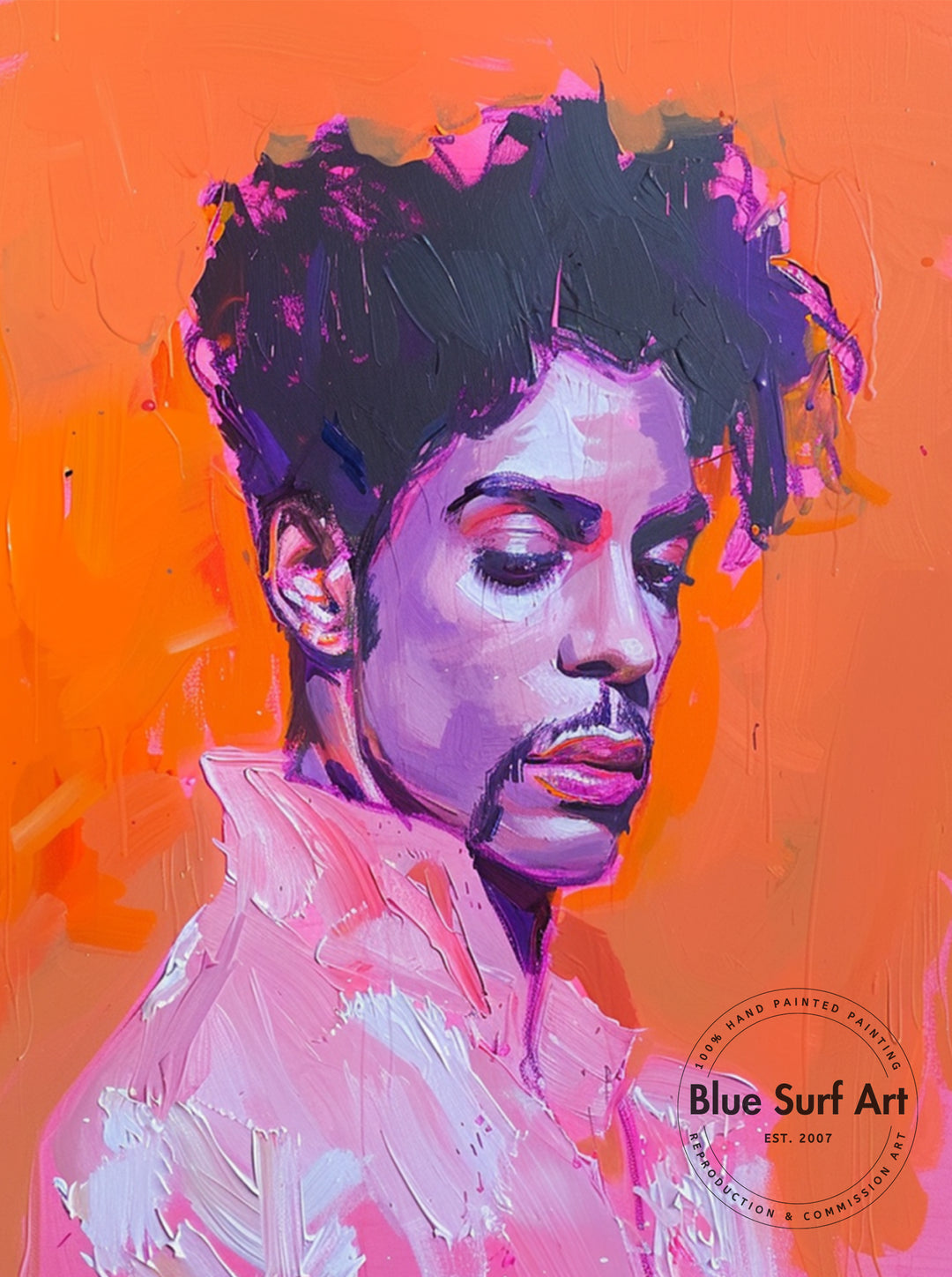 Prince Rogers Nelson Wall Art Portrait Pop Art Original Oil on Canvas