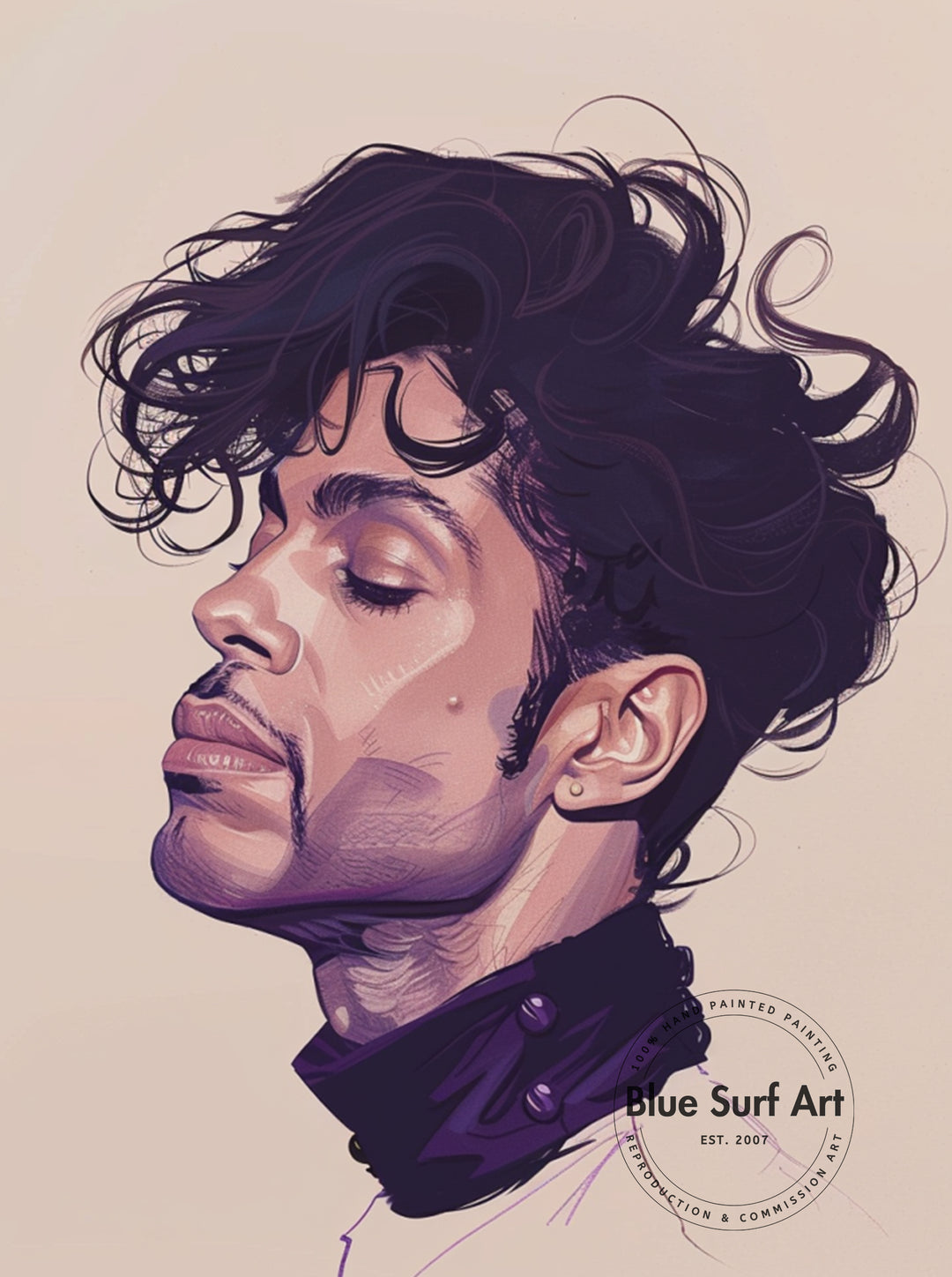 Prince Rogers Nelson Wall Art Portrait Pop Art Original Oil on Canvas