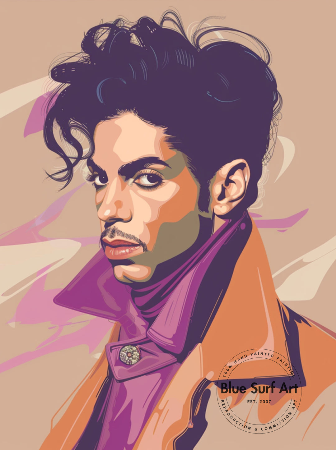 Prince Rogers Nelson Wall Art Portrait Pop Art Original Oil on Canvas