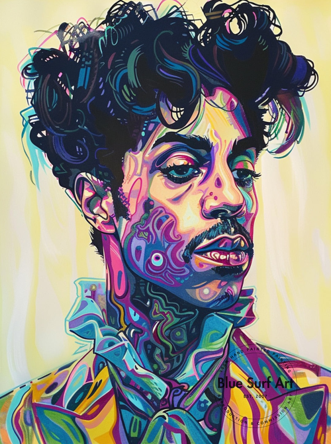 Prince Rogers Nelson Wall Art Portrait Pop Art Original Oil on Canvas