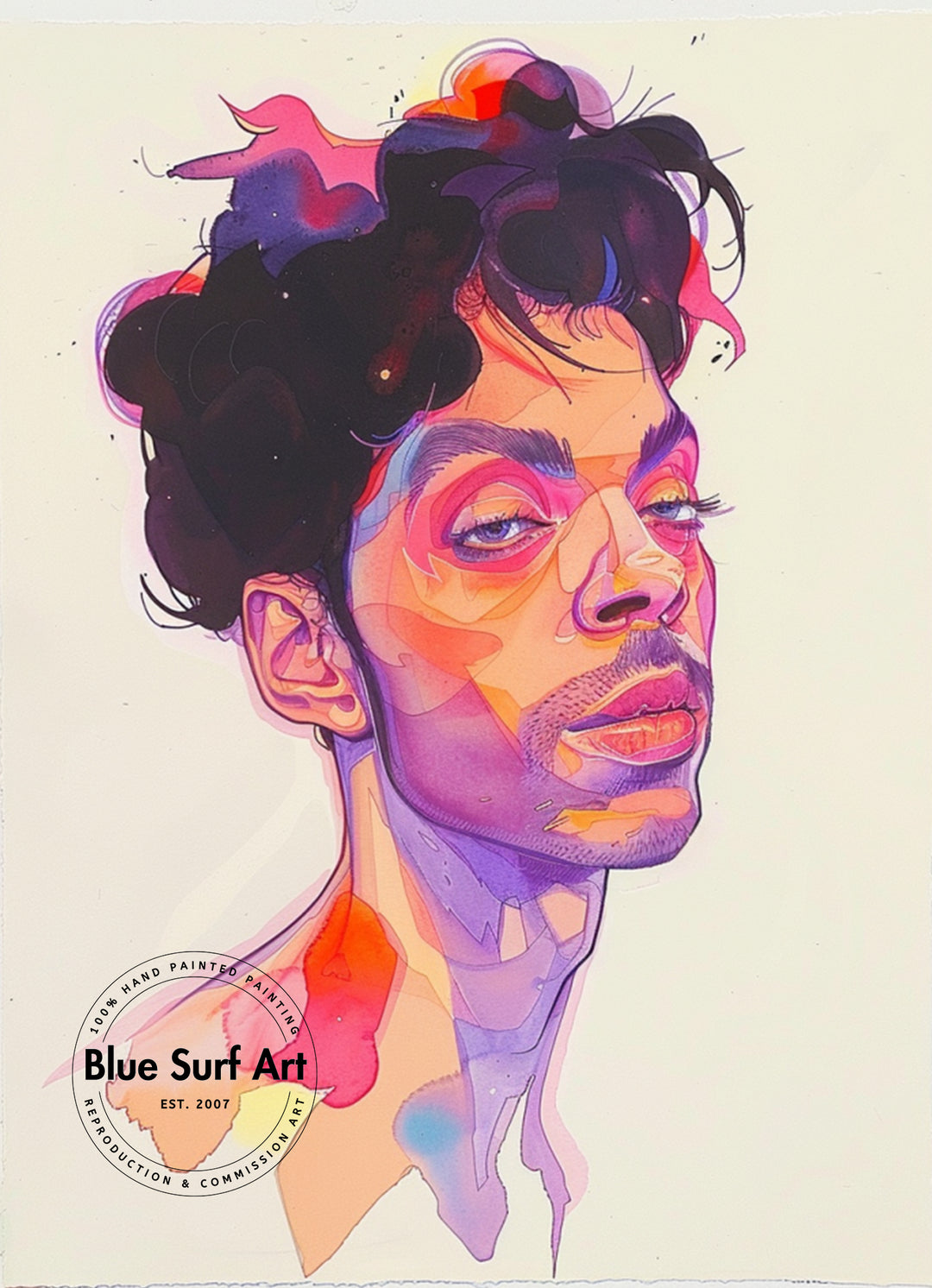 Prince Rogers Nelson Wall Art Portrait Pop Art Original Oil on Canvas