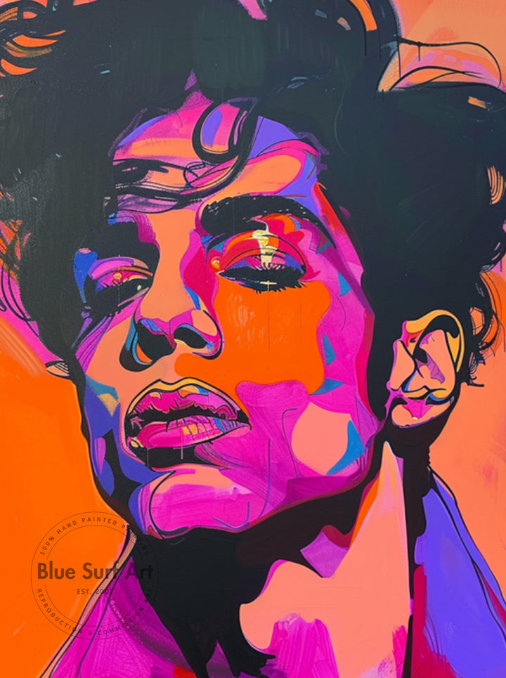 Prince Rogers Nelson Wall Art Portrait Pop Art Original Oil on Canvas