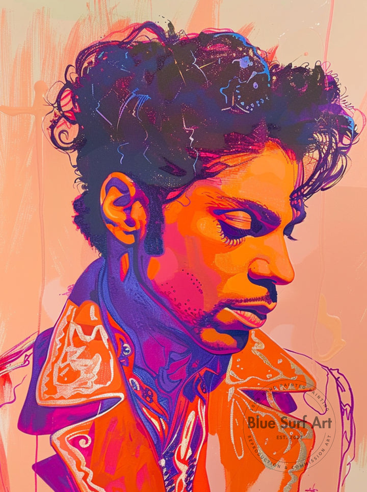 Prince Rogers Nelson Wall Art Portrait Pop Art Original Oil on Canvas