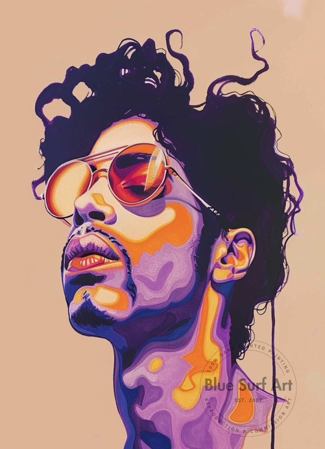 Prince Rogers Nelson Wall Art Portrait Pop Art Original Oil on Canvas