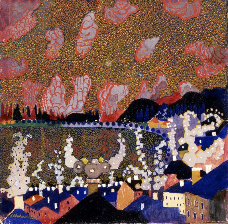 Little Town Painting Kazimir Malevich Oil on Canvas