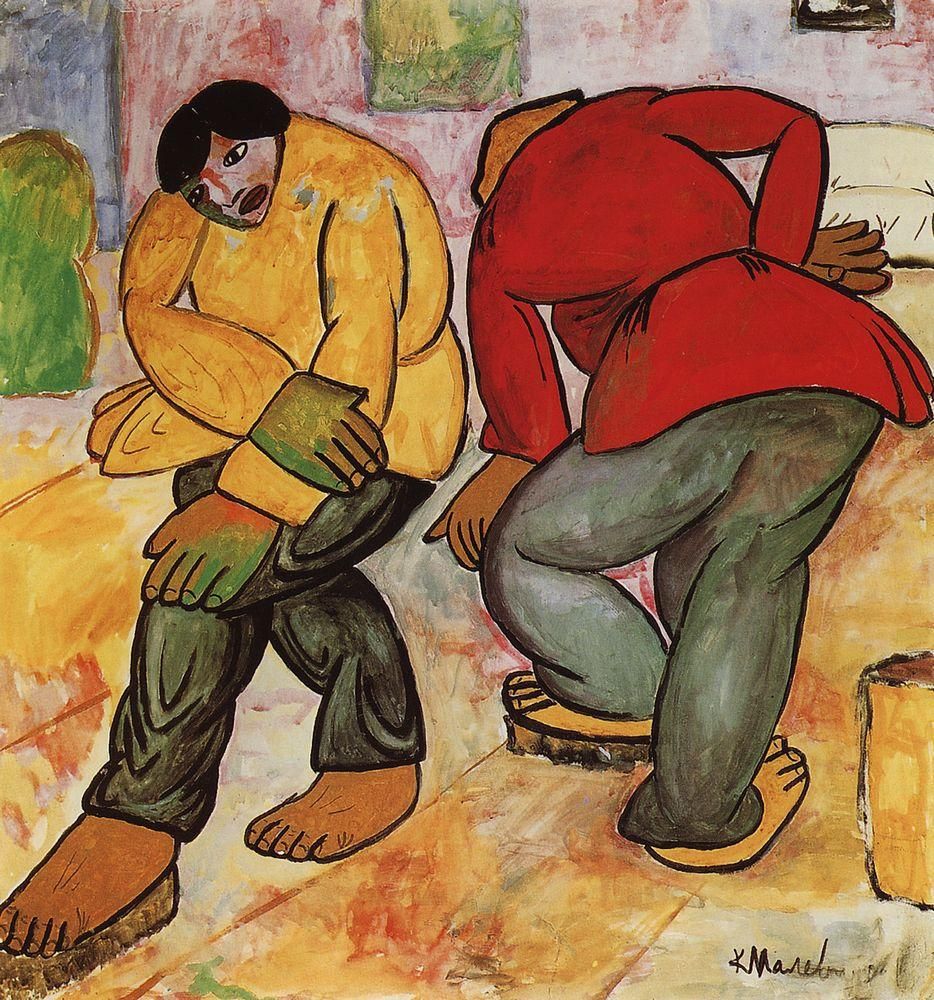 Floorpolishers Painting by Kazimir Malevich