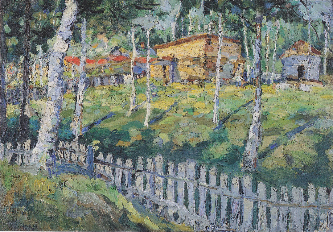House in a Yard Painting by Kazimir Malevich