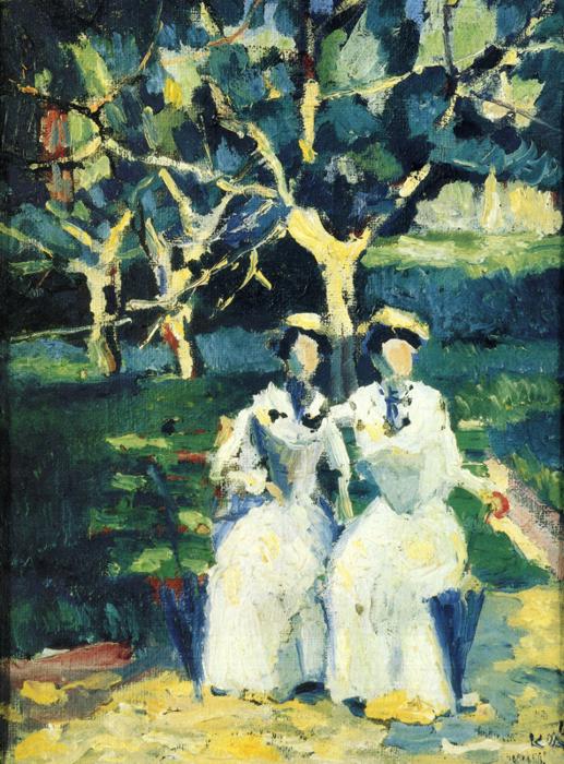 Two Sisters II Painting by Kazimir Malevich