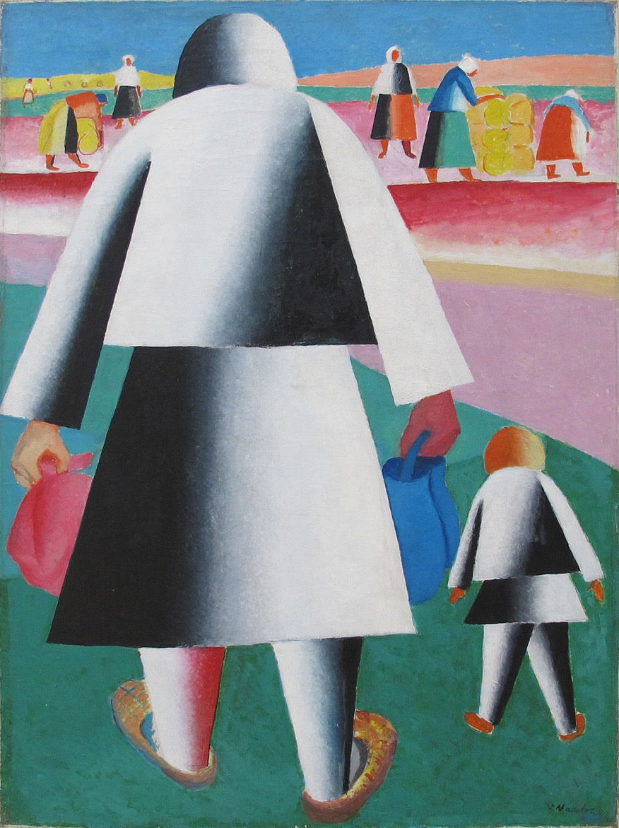 To the Field II (Marthe and Jeannot) Painting by Kazimir Malevich