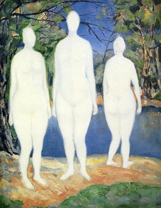 Three Bathers Painting by Kazimir Malevich