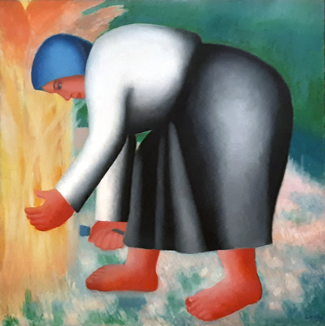 Female Reaper Painting by Kazimir Malevich