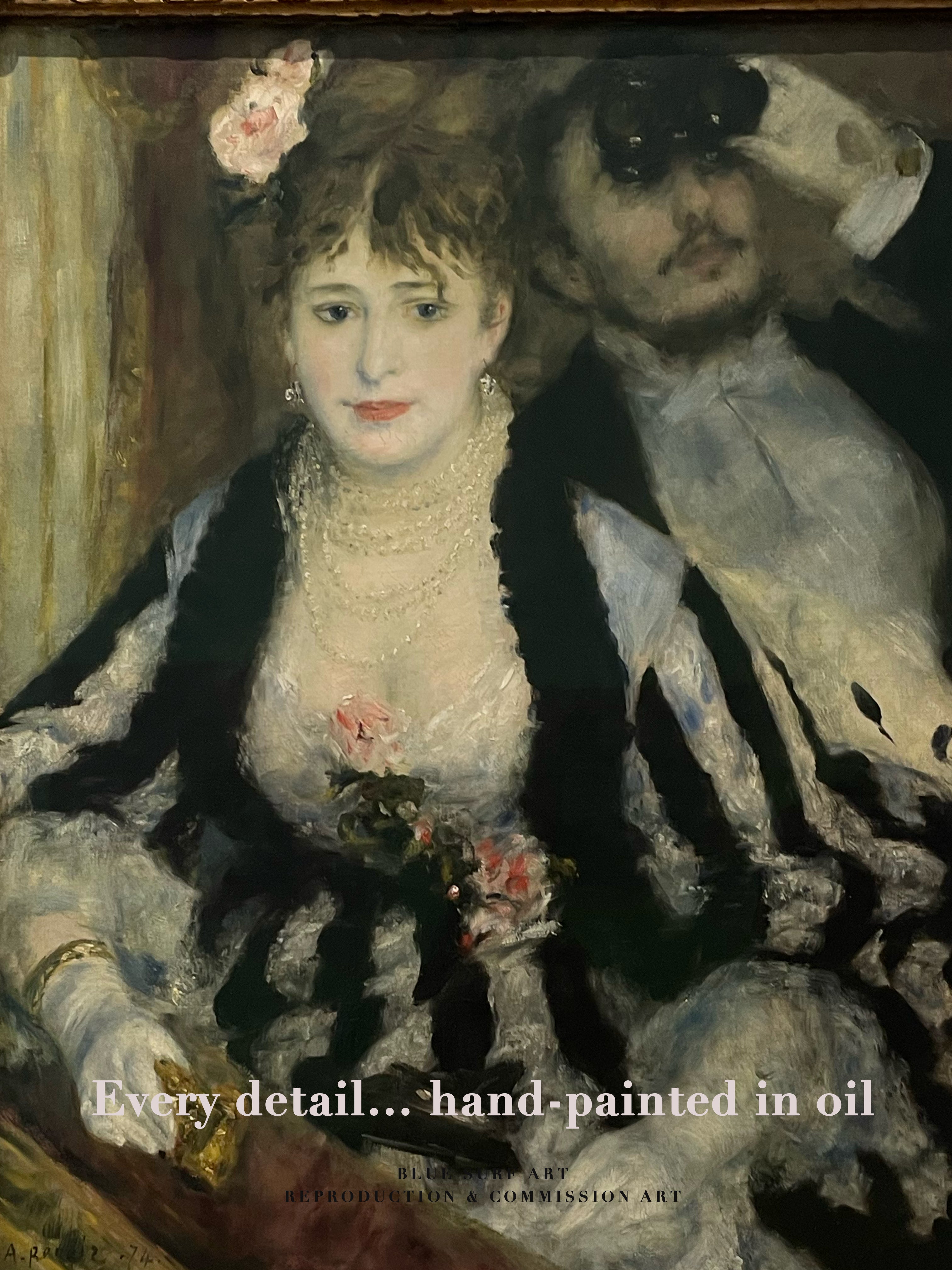 La Loge by Pierre-Auguste Renoir Reproduction Oil on Canvas – Blue