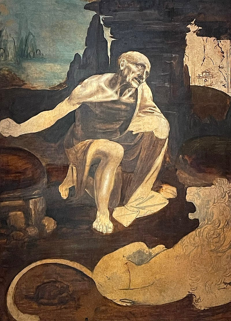 Saint Jerome in the Wilderness Painting Leonardo da Vinci Reproduction Oil on Canvas