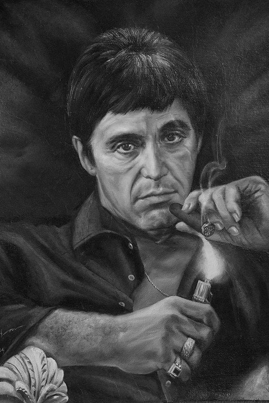 Scarface Film Collection Hand-Painted Oil on Canvas Art Tony Montana