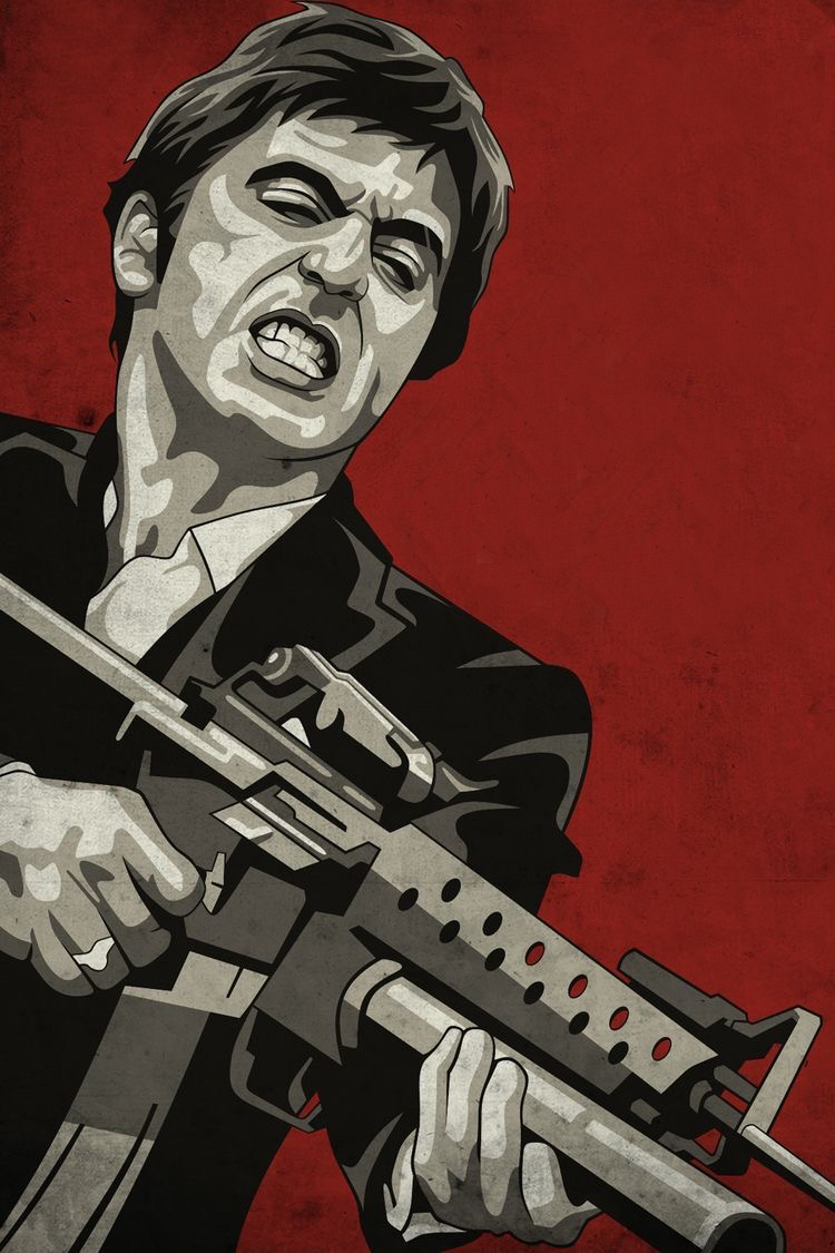 Scarface Movie Art Collection Unique Hand-Painted Oil on Canvas Works