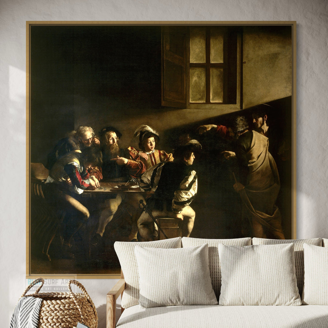 The Calling of St Matthew Painting by Caravaggio by Blue Surf Art