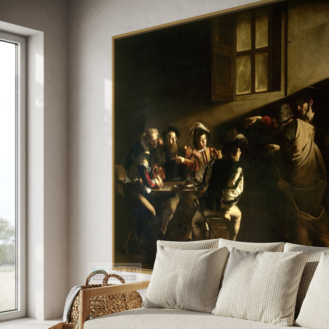 The Calling of St Matthew Painting by Caravaggio by Blue Surf Art