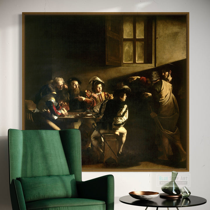 The Calling of St Matthew Painting by Caravaggio by Blue Surf Art