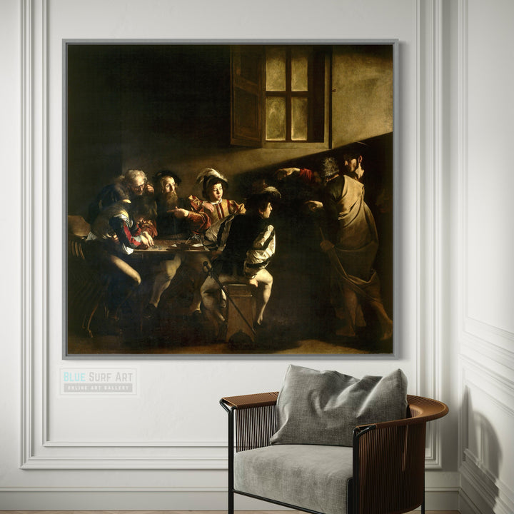 The Calling of St Matthew Painting by Caravaggio by Blue Surf Art