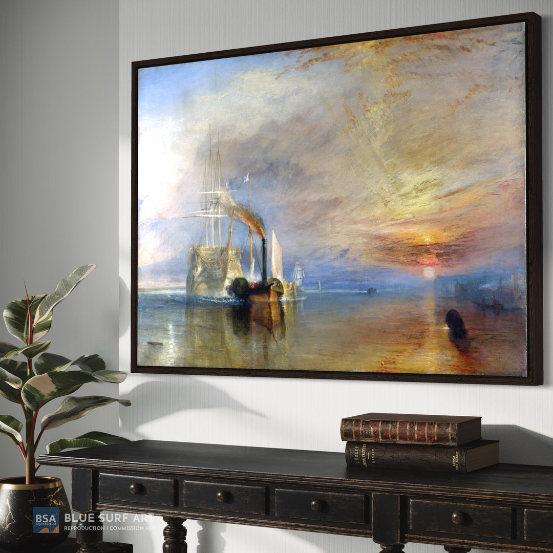 The Fighting Temeraire Painting by J.M.W. Turner Seascape Wall Art - Blue Surf Art