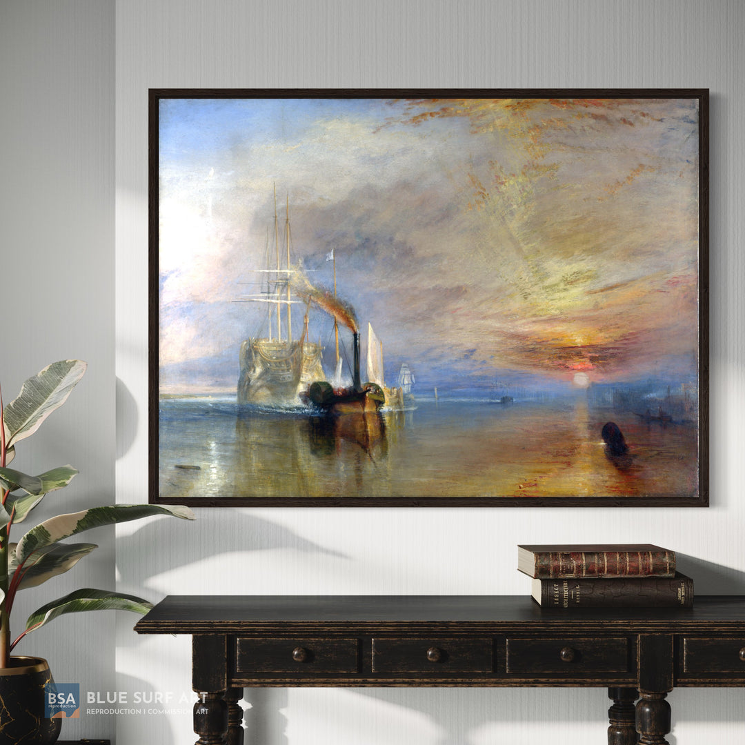 The Fighting Temeraire Painting by J.M.W. Turner Seascape Wall Art - Blue Surf Art