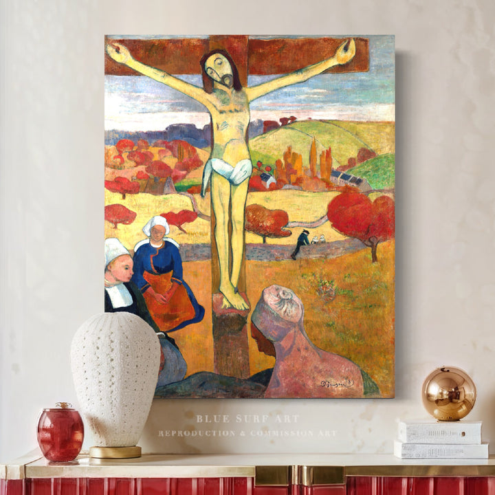 Yellow Christ Painting by Paul Gauguin Reproduction Art by Blue Surf Art. Oil on Canvas