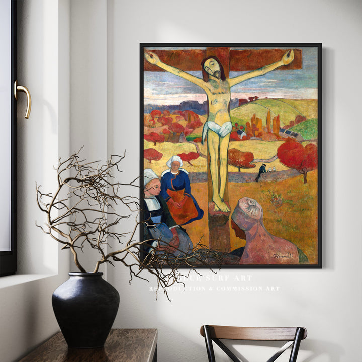 Yellow Christ Painting by Paul Gauguin Reproduction Art by Blue Surf Art. Oil on Canvas