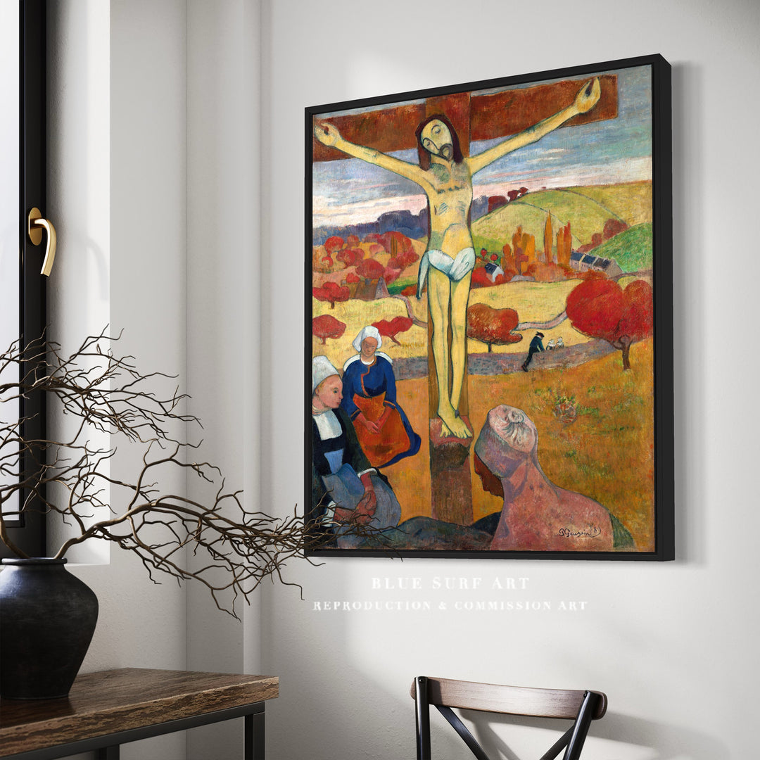 Yellow Christ Painting by Paul Gauguin Reproduction Art by Blue Surf Art. Oil on Canvas