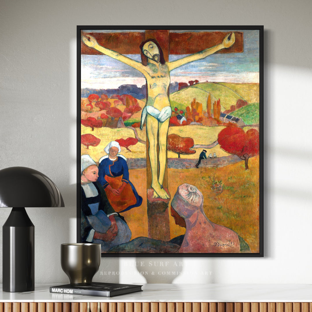 Yellow Christ Painting by Paul Gauguin Reproduction Art by Blue Surf Art. Oil on Canvas