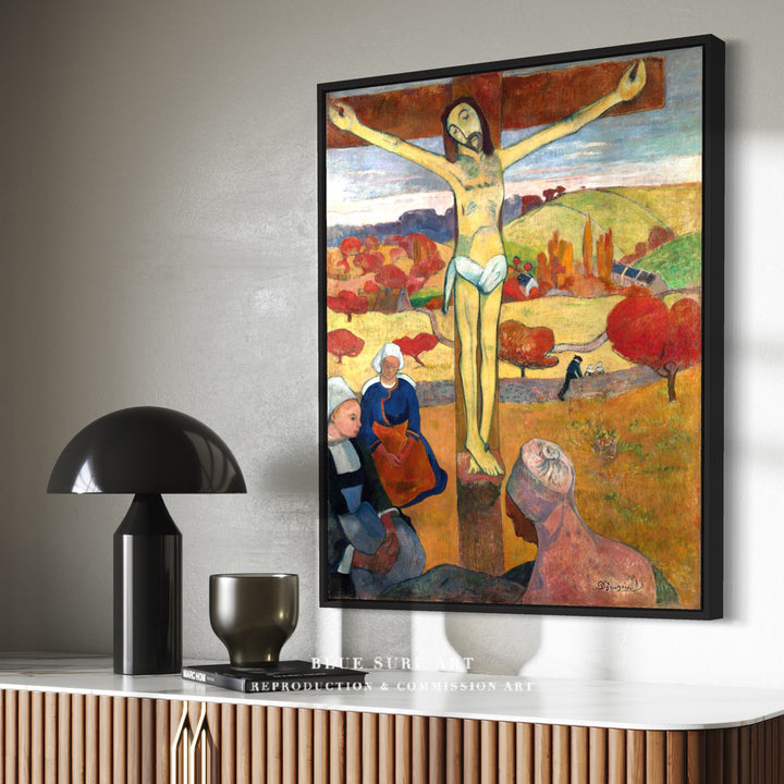 Yellow Christ Painting by Paul Gauguin Reproduction Art by Blue Surf Art. Oil on Canvas