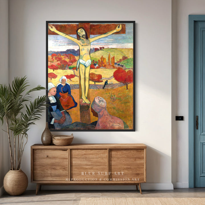 Yellow Christ Painting by Paul Gauguin Reproduction Art by Blue Surf Art. Oil on Canvas