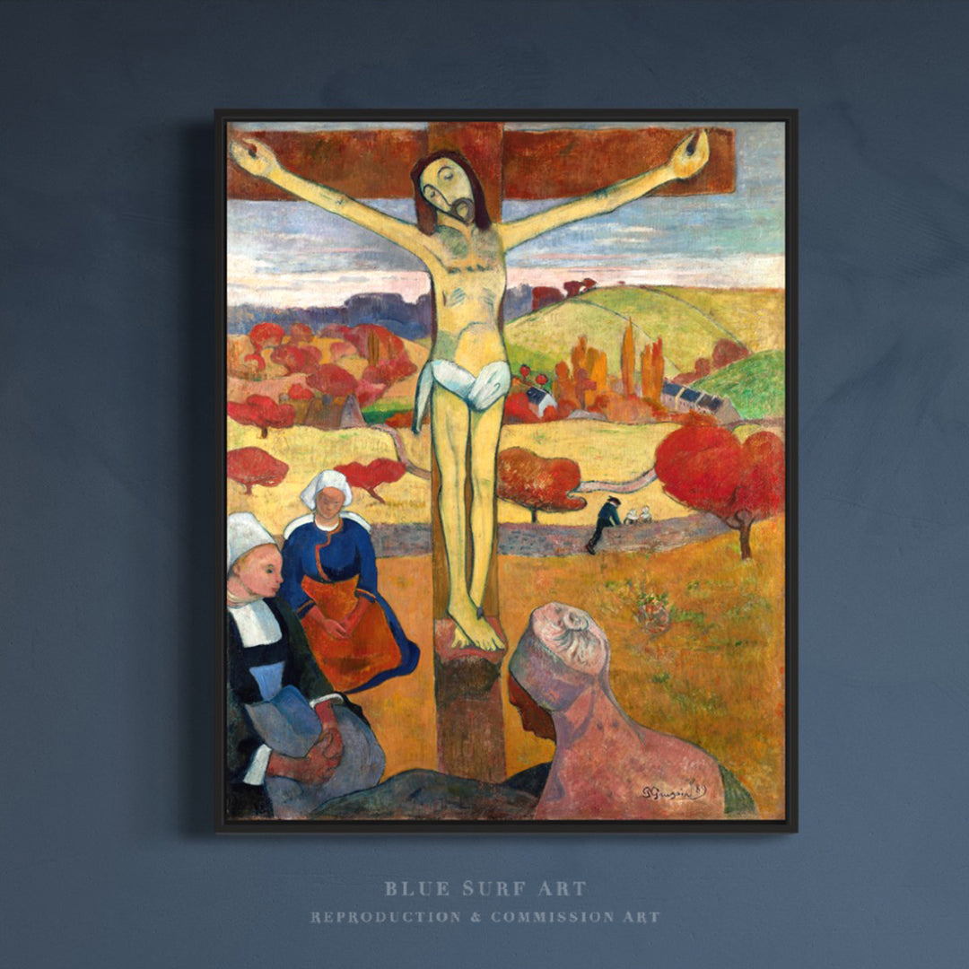 Yellow Christ Painting by Paul Gauguin Reproduction Art by Blue Surf Art. Oil on Canvas