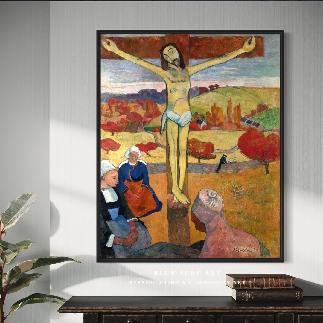 Yellow Christ Painting by Paul Gauguin Reproduction Art by Blue Surf Art. Oil on Canvas