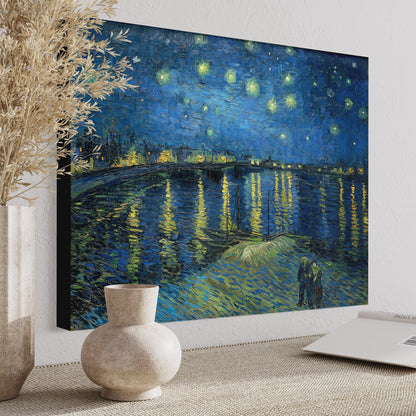 Starry Night Over the Rhone Vincent Van Gogh 100% Hand Painted Art. Blue Surf Art