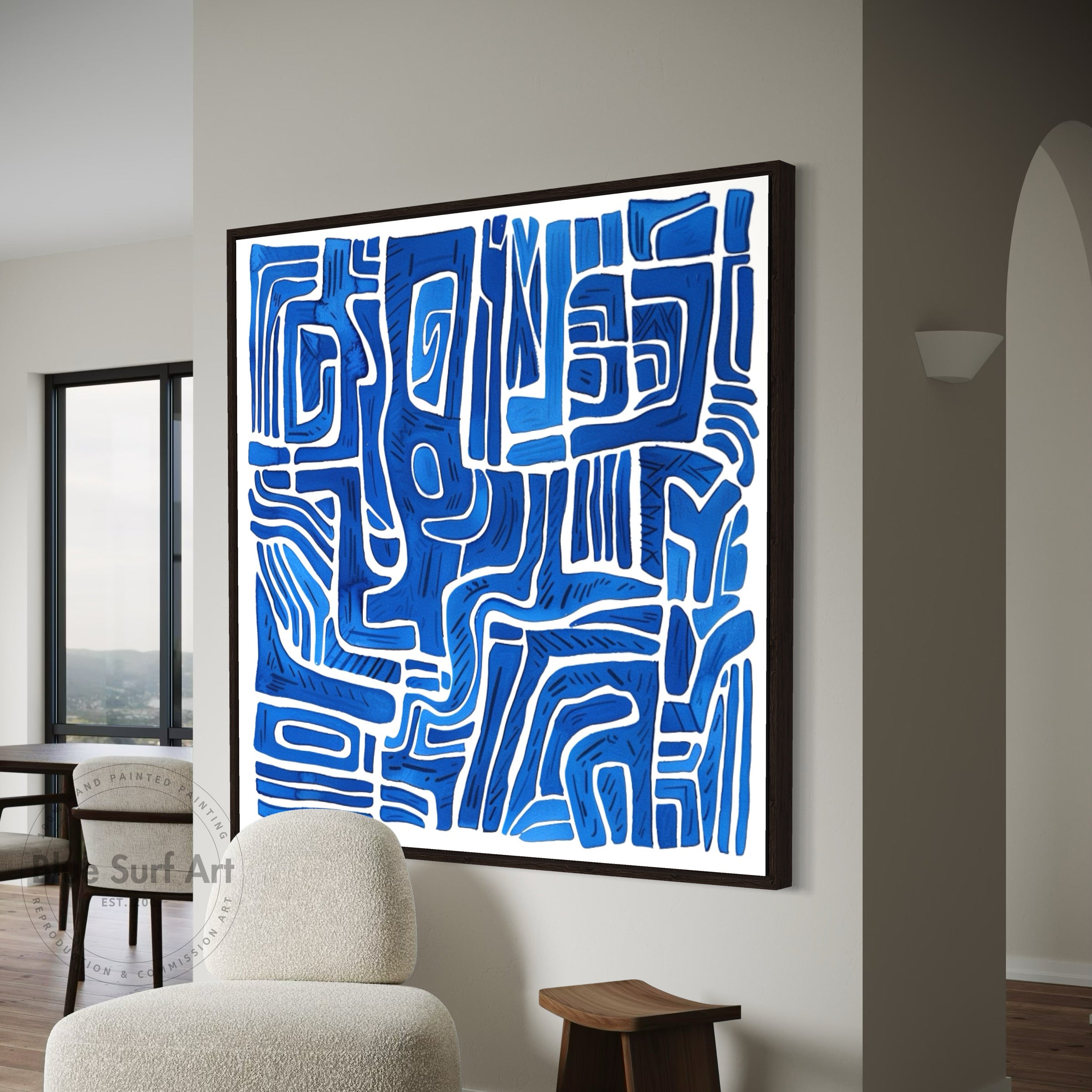 Abstract Art with Textured Hand Painted Oil on Canvas