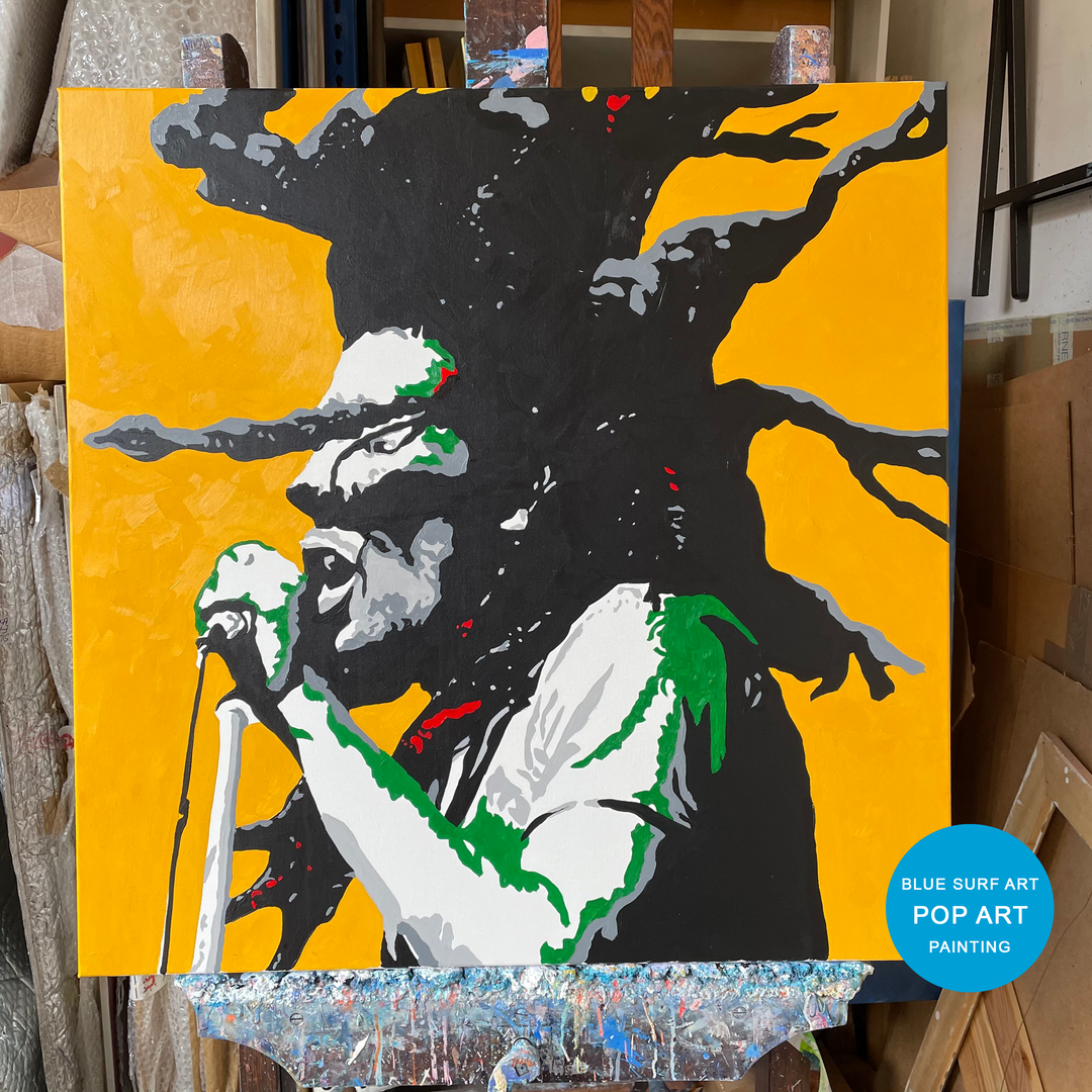 Bob Marley Pop Art Painting by Blue Surf Art