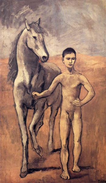 Boy leading a horse painting by Pablo Picasso's Rose Period