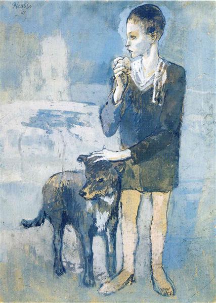 Boy with a Dog painting by Pablo Picasso's Blue Period