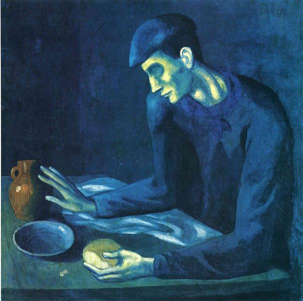 Breakfast of a Blind Man painting Picasso's Blue Period