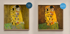 The kiss paintings comparison between original and reproduction from Blue Surf Art