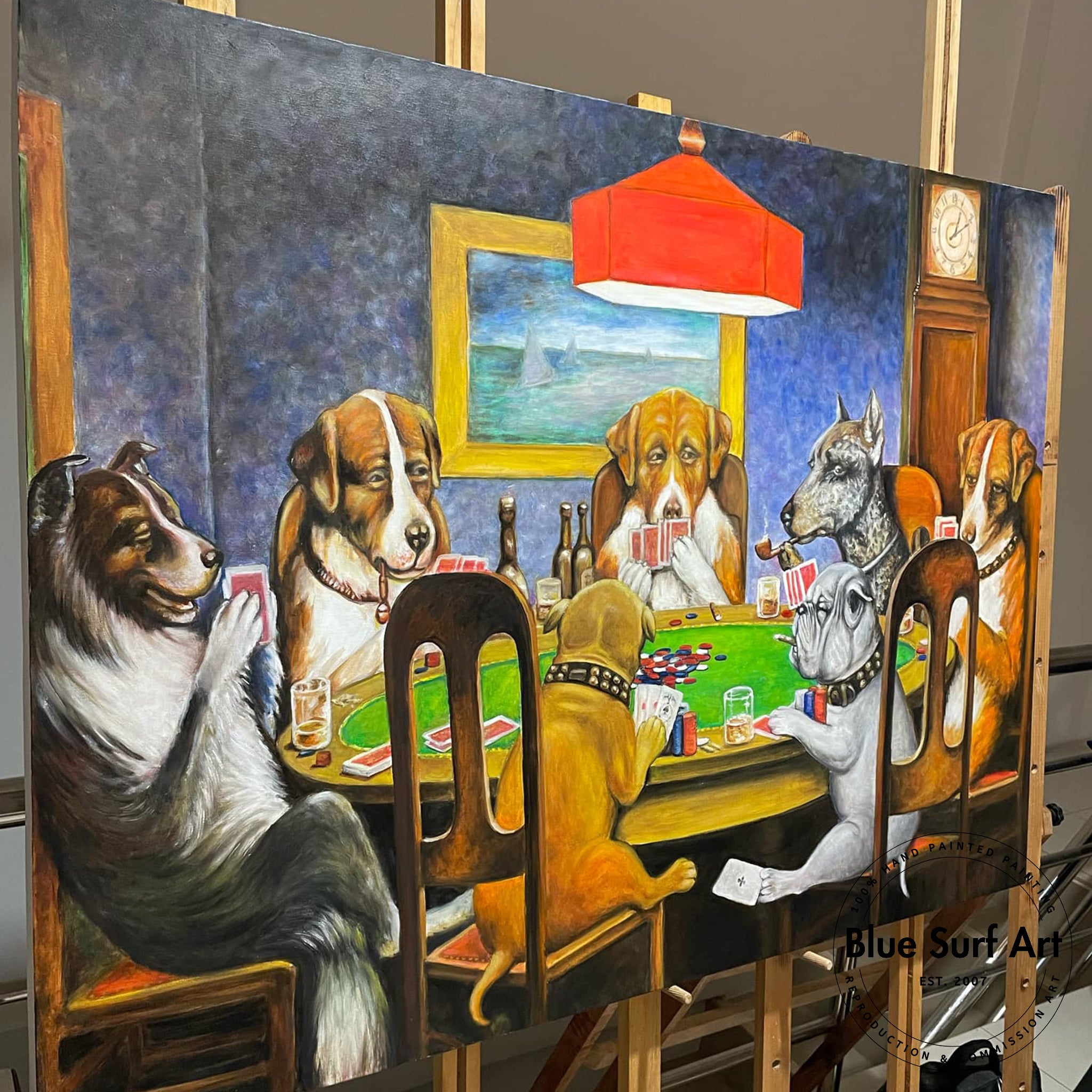 Dynamic Suprematism No. 38 Painting by Kazimir Malevich – Blue