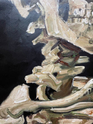 Skull of a Skeleton with Burning Cigarette, 1885 Vincent van Gogh Oil Painting on Canvas