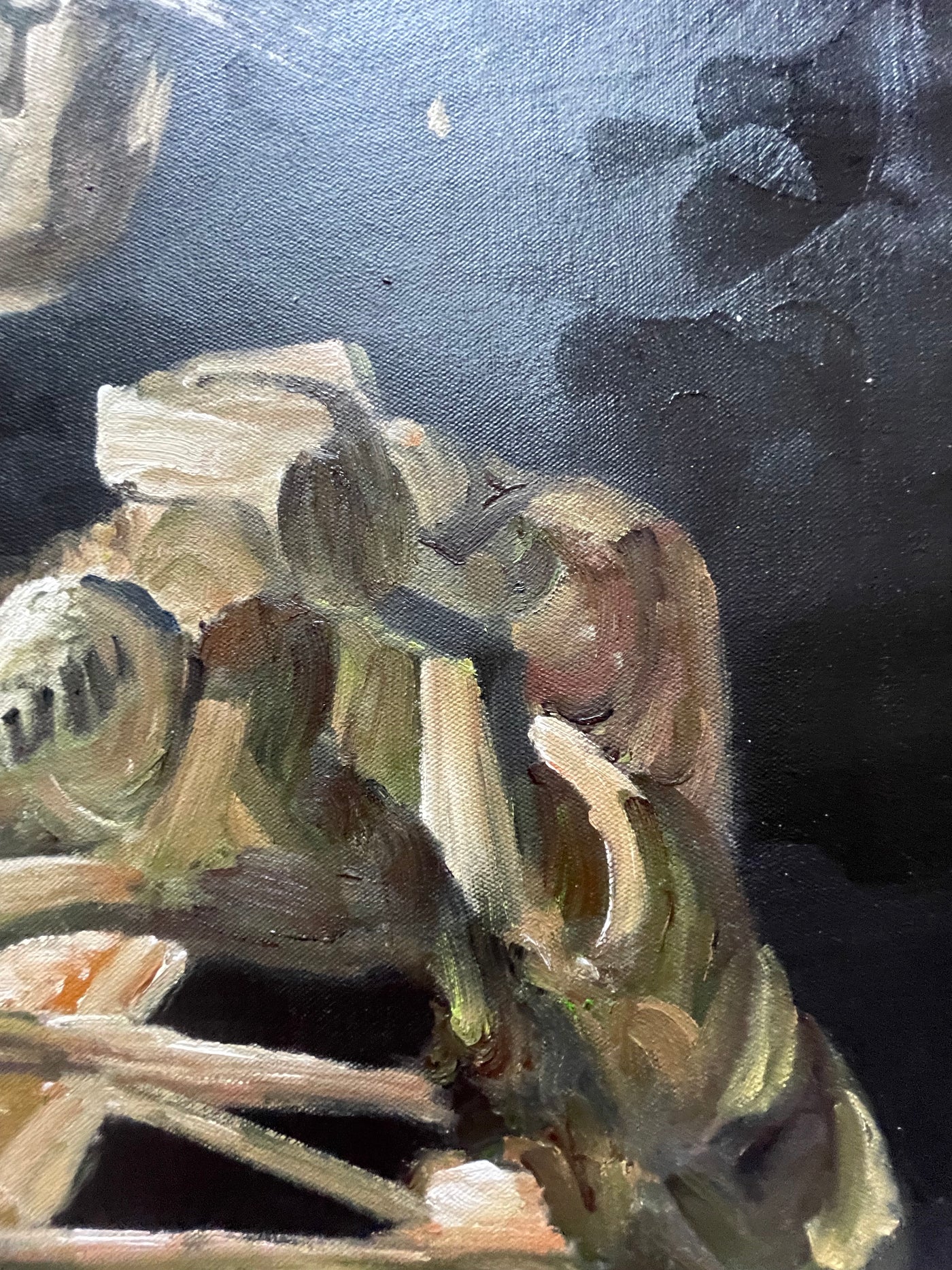 Skull of a Skeleton with Burning Cigarette, 1885 Vincent van Gogh Oil Painting on Canvas