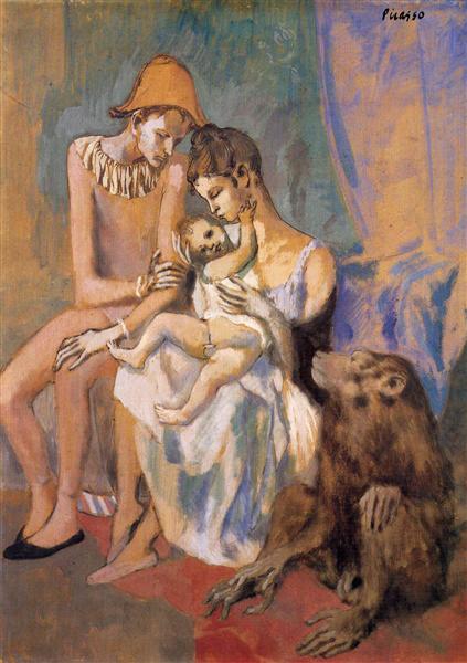 Family of Acrobats with Monkey painting by Pablo Picasso's Rose Period