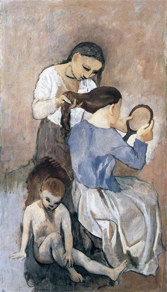 Hairdressing painting by Pablo Picasso's Rose Period