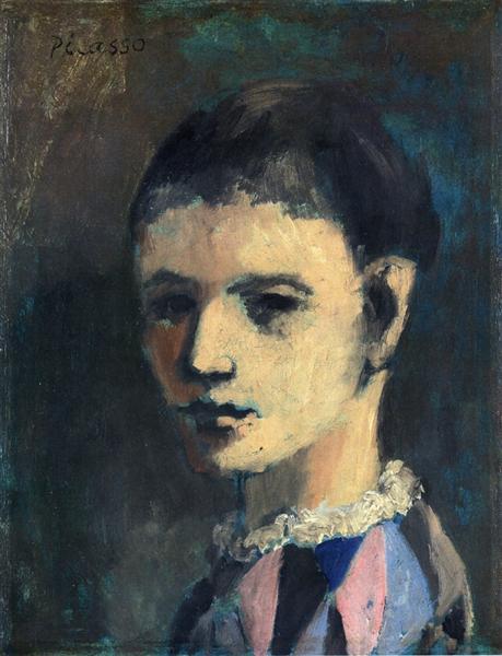 Harlequin's Head painting by Pablo Picasso's Blue Period