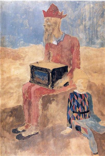 Hurdy-gurdy painting by Pablo Picasso's Rose Period