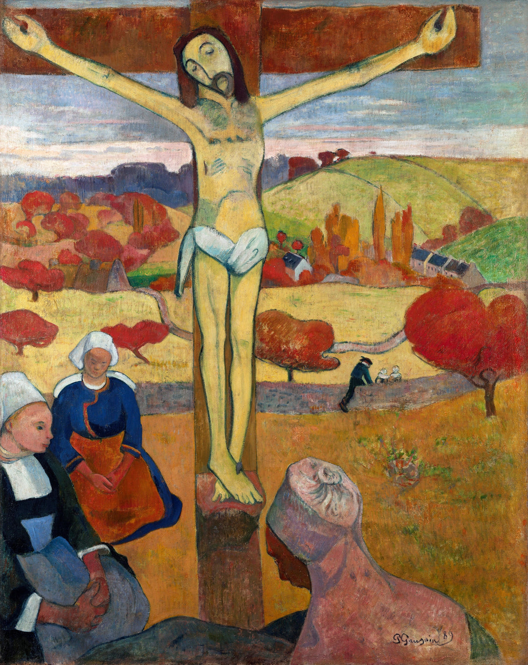 Yellow Christ Painting by Paul Gauguin Reproduction Art by Blue Surf Art. Oil on Canvas