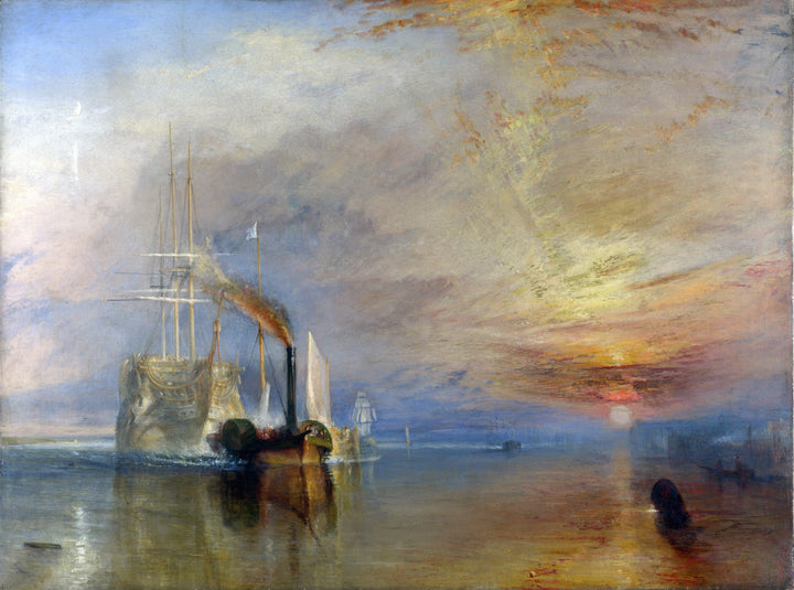 The Fighting Temeraire Painting by J.M.W. Turner Seascape Wall Art - Blue Surf Art