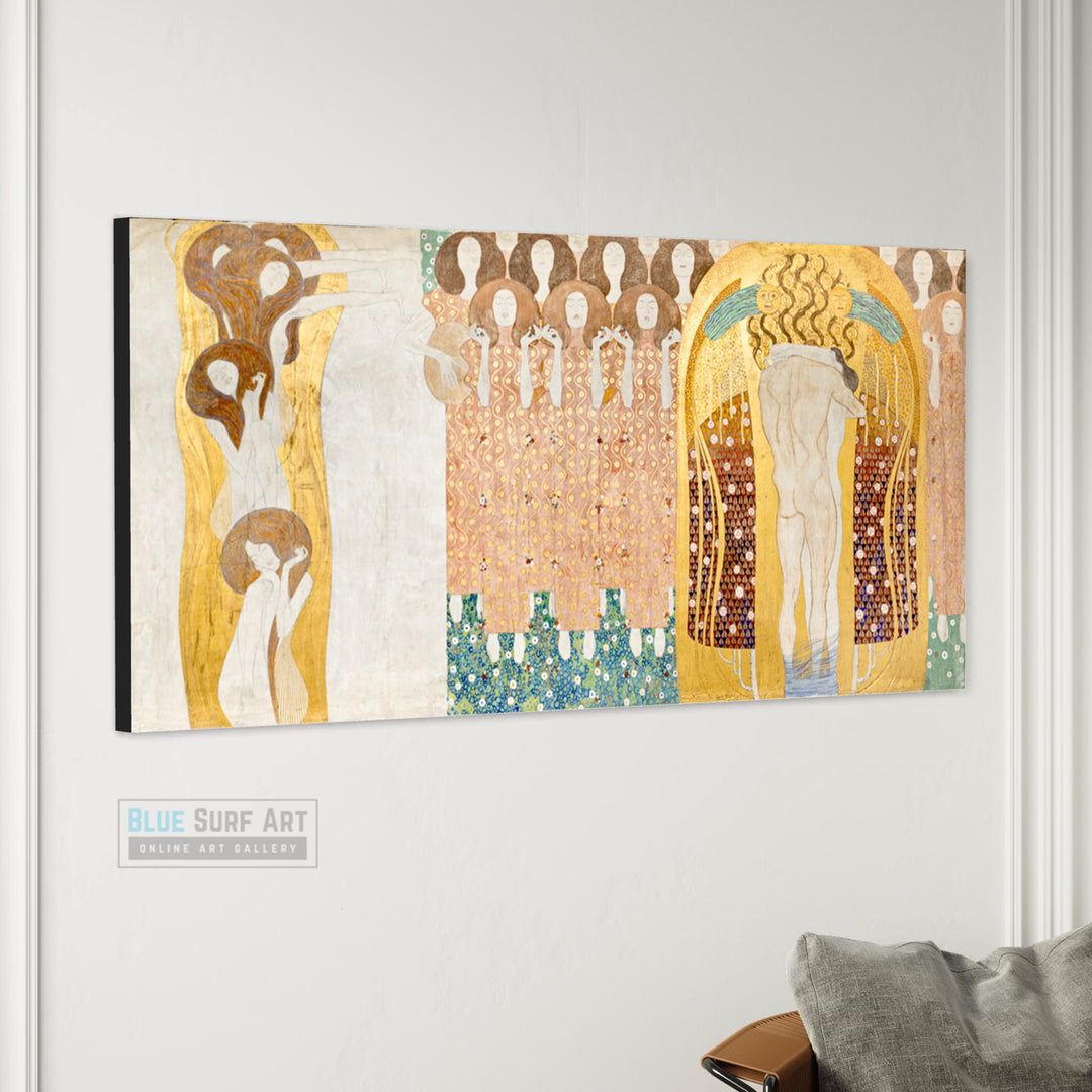 The Beethoven Frieze Right wall Gustav Klimt Blue Surf Art .com